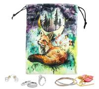 Tarot Card Pouch - Tarot Card Holder, Drawstring Tarot Bag | 13x18cm/5.1 Drawstring Jewelry Pouch Tarot Accessories Storage Pouch Destiny Divination Supplies Oracle Deck Runes Dice, D, Refer to