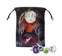 Tarot Card Pouch | Velvet Drawstring Tarot Card Holder | Double Sided Printing Dice Organizer for Carrying Offices Travel Camping Outdoor Kitchen Dormitory Garden Daily Cabinet Car