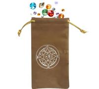 Tarot Card Pouch, Velvet Oracle Bag, Moon Star Print Sack, 7.09x3.94 Inches, Sturdy, Soft Drawstring Closure, Compact Mystic Holder, Runes Dice Spiritual Storage Use