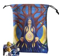 Tarot Card Pouches - Pouch for Runes, Dice, Crystals and Jewellery, Storage for Dice Crystals Divination Oracle Home Esotericism Use, Fahrah, Se référer au descriptif, Refer to description