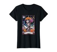 Tarot Card Salty Bitch Graphic Vintage Goth Art Skeleton T-Shirt