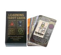 Tarot Card Set, Beginner Friendly Deck, Artistic Illustration Cards, for Friends Kids Students Teens Girls Dorm Home Picnic Party Gathering Date Night Entertainment Spiritual Game Use 10.5x6.5x2.5cm