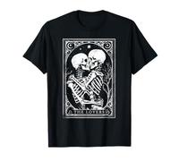 Tarot Card Shirt The Lovers Goth Skeleton Halloween Occult T-Shirt