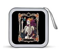 Tarot Card Skeletal Butterfly Funny CD Case 40 Capacity DVD Holder Portable Storage Disc Binder Wallet for Car Home Travel