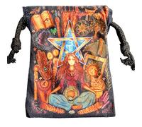Tarot Card Storage Bag, 13x18cm Velvet Tarot Storage Bag Double Sided Printed Board Game Embroidery Drawstring Bag for Diviners/Astrology Enthusiasts/Psychologists