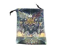 Tarot Card Storage Bag, 13x18cm Velvet Tarot Storage Bag Double Sided Printed Board Game Embroidery Drawstring Bag For Diviners/Astrology Enthusiasts/Psychologists