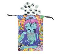 Tarot Card Storage Cube Bag with Drawstring Printed Fortune Telling Accessories for Runes Crystal Jewellery Teenagers Adults Travel Celebrations Play Night, Sae02 #, see description, See