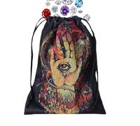 Tarot Card Storage - Dice Storage Drawstring Pouch | Printed Deck Protective Organizer for Teens Beginners Adults Enthusiasts Daily Gatherings Travel Party Game Night