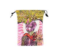 Tarot Card Storage,Tarot Deck Velvet Holder Bag | Printed Organizer Divination Accessories for Rune Crystal Trinket Jewelry Teens Adults Travel Gatherings Game Night Party
