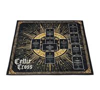 Tarot Card Tablecloth - 24.8 x 24 Inch Divination Cloth, Mystical Altar Cover, Soft Velvet Table Napkin Cloth | Printed Spiritual Symbols for Readings, Oracle Sessions, Astrology Rit