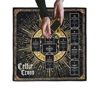 Tarot Card Tablecloth - Tarot Deck Alter Square Tablecloth - Velvet Table Napkin Cloth Witchery Supplies For Sacred Place, Pagan Celtic Ritual, Dinning Tabletop