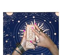 Tarot Card Tablecloth, Thickened Linen Fabric Game Mat | High Definition Digital Print Sun Star 60g Altar Mat for Spiritual Energy Collection Ut