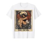 Tarot Card The Devil Female Value Graphic T-Shirt, Men, White, S