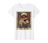Tarot Card The Devil Female Value Graphic T-Shirt, Women, White, S