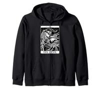 Tarot Card The Devil Occult Skeleton Goth Witchcraft Zip Hoodie