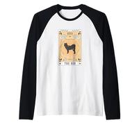 Tarot Card The Dog Canadian Eskimo Celestial Space Galaxy Raglan Baseball Tee