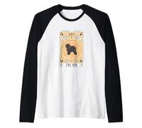 Tarot Card The Dog English Sheepdog Celestial Space Galaxy Raglan Baseball Tee