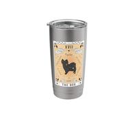Tarot Card The Dog Papillon Celestial Space Galaxy Stainless Steel Insulated Tumbler