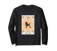 Tarot Card The Dog Poodle Celestial Space Galaxy Long Sleeve T-Shirt
