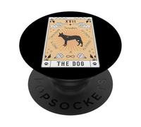 Tarot Card The Dog Tamaskan Celestial Space Galaxy PopSockets Adhesive PopGrip