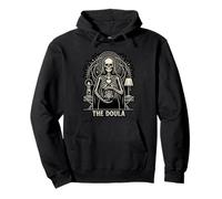 Tarot Card The Doula Gothic Skeleton Birth Worker Midwife Pullover Hoodie
