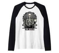 Tarot Card The Doula Gothic Skeleton Birth Worker Midwife Raglan Baseball Tee