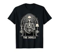 Tarot Card The Doula Gothic Skeleton Birth Worker Midwife T-Shirt