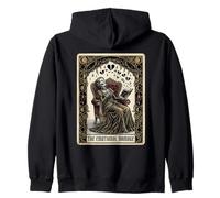 Tarot Card The Emotional Damage Skeleton Romantasy Book Zip Hoodie