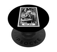 Tarot card The Fine Skeleton Coffee Meme Gothic Dark Humor PopSockets Adhesive PopGrip