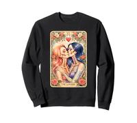 Tarot Card The Lovers Rainbow Kissing Lesbian Skeletons Sweatshirt