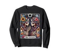 Tarot Card The Lovers Rainbow Kissing Lesbian Skeletons Sweatshirt