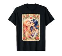 Tarot Card The Lovers Rainbow Kissing Lesbian Skeletons T-Shirt
