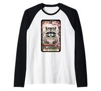 Tarot Card The Raccoon Japanese Ramen Noodles Raccoon Raglan Baseball Tee