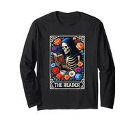 Tarot Card The Reader Skeleton Goth Halloween Witch Long Sleeve T-Shirt