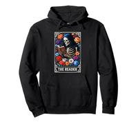 Tarot Card The Reader Skeleton Goth Halloween Witch Pullover Hoodie