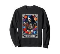 Tarot Card The Reader Skeleton Goth Halloween Witch Sweatshirt