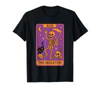 Tarot Card The Skeleton Cat Moon Design T-Shirt