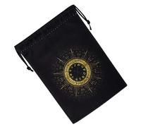 Tarot Card Velvet Pouch | Dice Storage Bag with Drawstring - Printed Jewelry Organizer Dice Holder for Watch Rune Divination Supplies Crystal Spiritual Items Altar