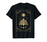 Tarot Card with Dead Moth and Ornament of Moon Solar Phases T-Shirt