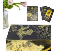 Tarot Cards - 78 Pieces Beginner Oracle Deck for Education and Home, Instruction Booklet Artistic Design Insight Practice, Fortune Deck for Desk, Gathering, Night, 2.76x4.72 inches