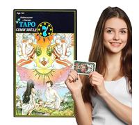 Tarot Cards - 78 Pieces Oracle Cards for Witchcrafts and Gathering, Entertainment Tool with Mystical Symbols, Board Game for Friends, Party Night, Spiritual Use, 4.06x2.36 inches