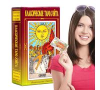 Tarot Cards - 78 Pieces, Russian Oracle Deck Pocket Size, Mystical Divination Set With Illustrated Design | Wiccan Fate Reading Fortune Card Game For Party Ritual Study Travel