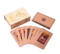 Tarot Cards | Complete Guidebook Included | 12x7cm | Rose Gold Tarot Cards | Retro Characters Pattern | Divination Toy | Entertainment Tool | For Youth