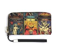 Tarot Cards Cute Coin Purse Leather Small Change Purse Zipper Travel Wallet Holder with Hand Strap