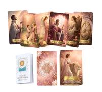 Tarot Cards Deck, 78 Pieces Portable Classic Pink Party Games, For Beginners Set or Experienced Users, Vintage-style with Meanings on Them, For Love Dream Reading