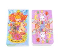 Tarot Cards Deck, Cute Bunny Oracle, Colorful Fortune Cards, Portable Divination Game, Classic Spiritual Reading Set for Family Classmate Party Games Board Game Home Travel Learning Dream Fortune