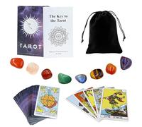 Tarot Cards Deck with Guide Book, 78 Classic Tarot Cards with Bag and 7 Chakra Stones, Suitable for Both Beginner and Expert Readers, Future Telling Cards Game