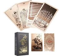 Tarot Cards Deck with Guidebook Tarot Cards Deck Set,PVC Waterproof Tarot Cards Divination Tool for Beginners and Expert Readers(Rose Gold)