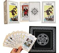 Tarot Cards Deck with Meanings On Them,Tarot Cards Deck for Beginners Tarot Deck with Guidebook and Tarot Flannel Tablecloth,Divination Tool