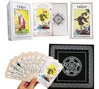 Tarot Cards Deck with Meanings On Them,Tarot Cards Deck for Beginners Tarot Deck with Guidebook and Tarot Tablecloth,Divination Tool